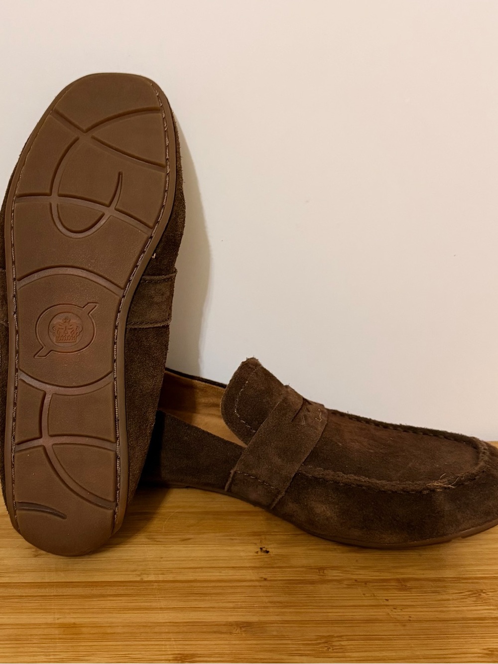 Born Brown Suede Slip-On Penny Loafers
